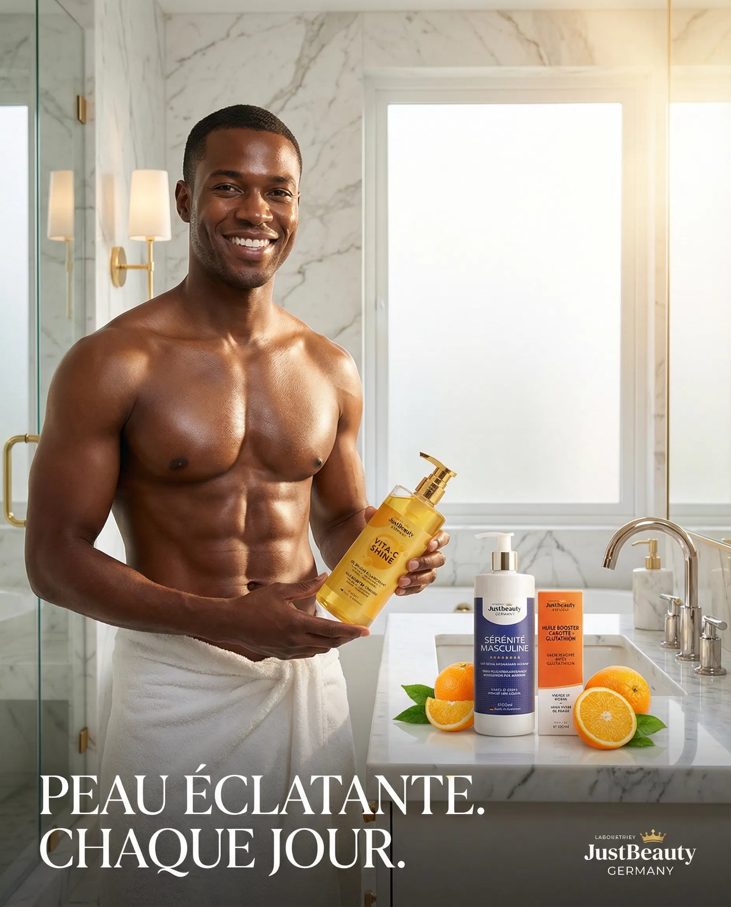 KIT CORPS SUPRÊME ÉLÉGANCE MASCULINE – HYDRATATION, ÉCLAT & GLOW NATUREL 3PCS