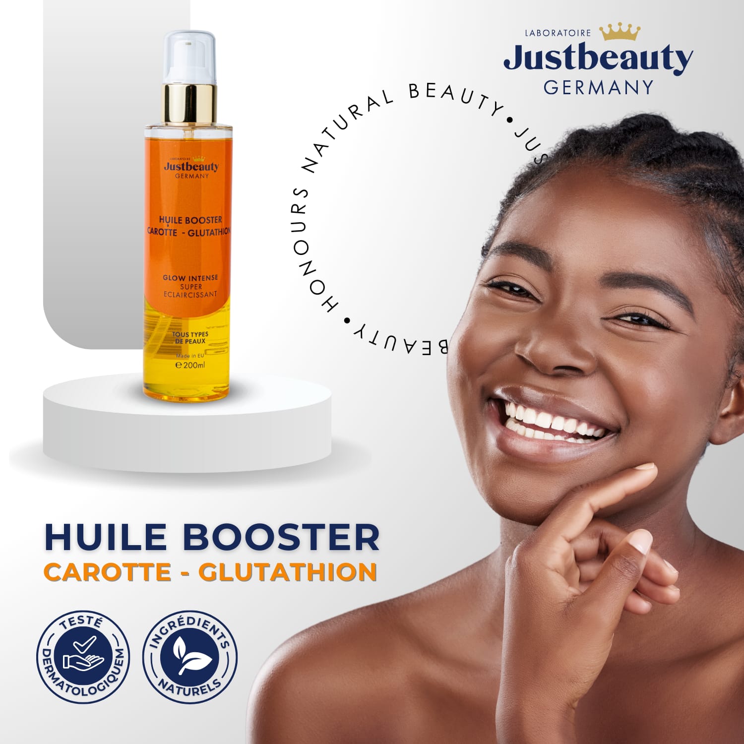 HUILE BOOSTER ÉCLAT NATURE – CAROTTE & Alpha Arbutin 200ml