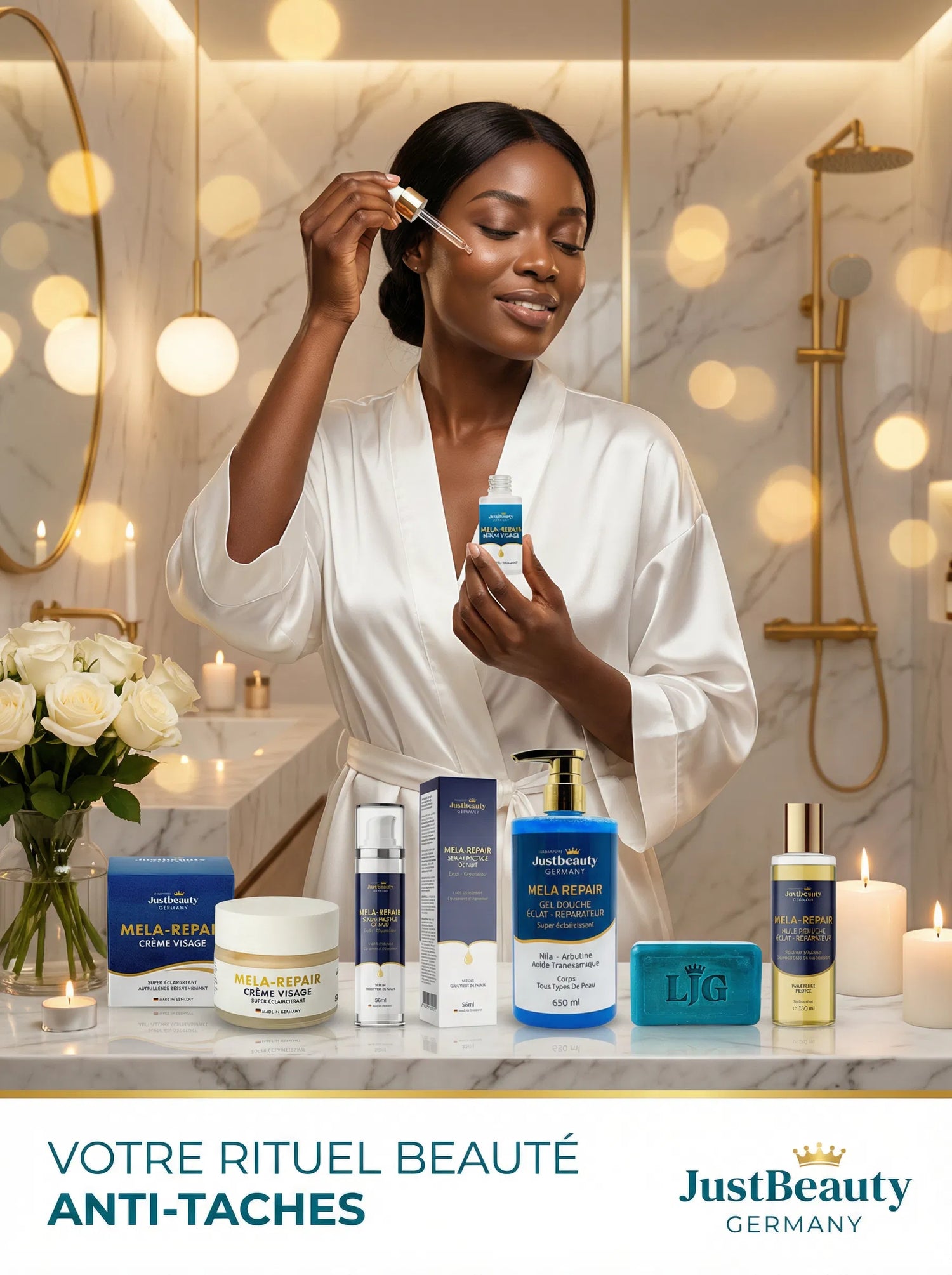 MELA REPAIR – RÉPARATRICE ANTI-TACHES ÉCLAT, UNIFORMITÉ & RÉGÉNÉRATION – COFFRET 7 PCS