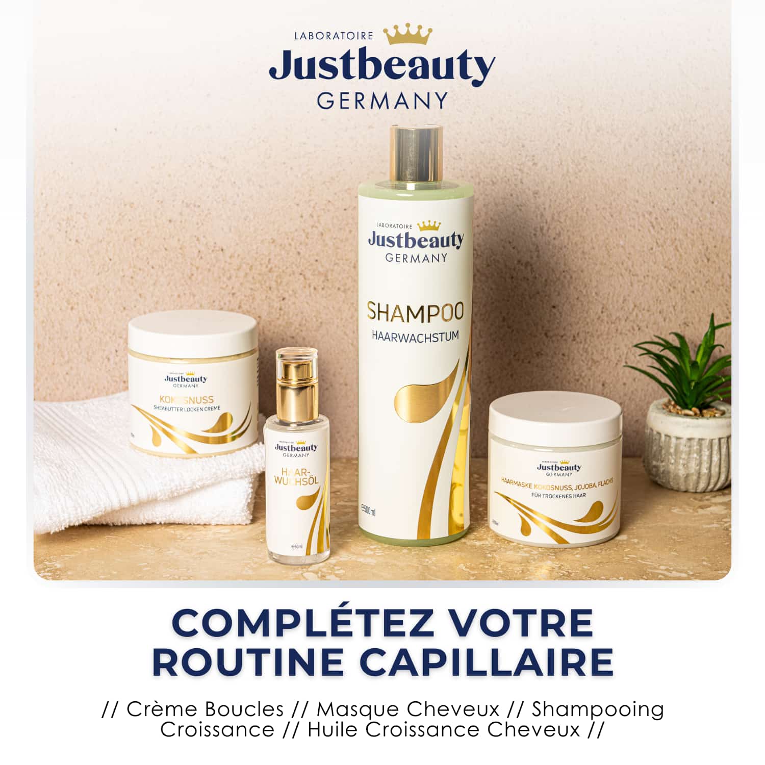 RÉVÉLEZ LA PUISSANCE DE VOS CHEVEUX – LE RITUEL POUSSE INTENSIVE JUSTBEAUTY 4-PCS