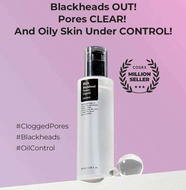 COSRX BHA 4% Blackhead Power Liquid/ Tonique exfoliant contre les impuretés de la peau 100ML