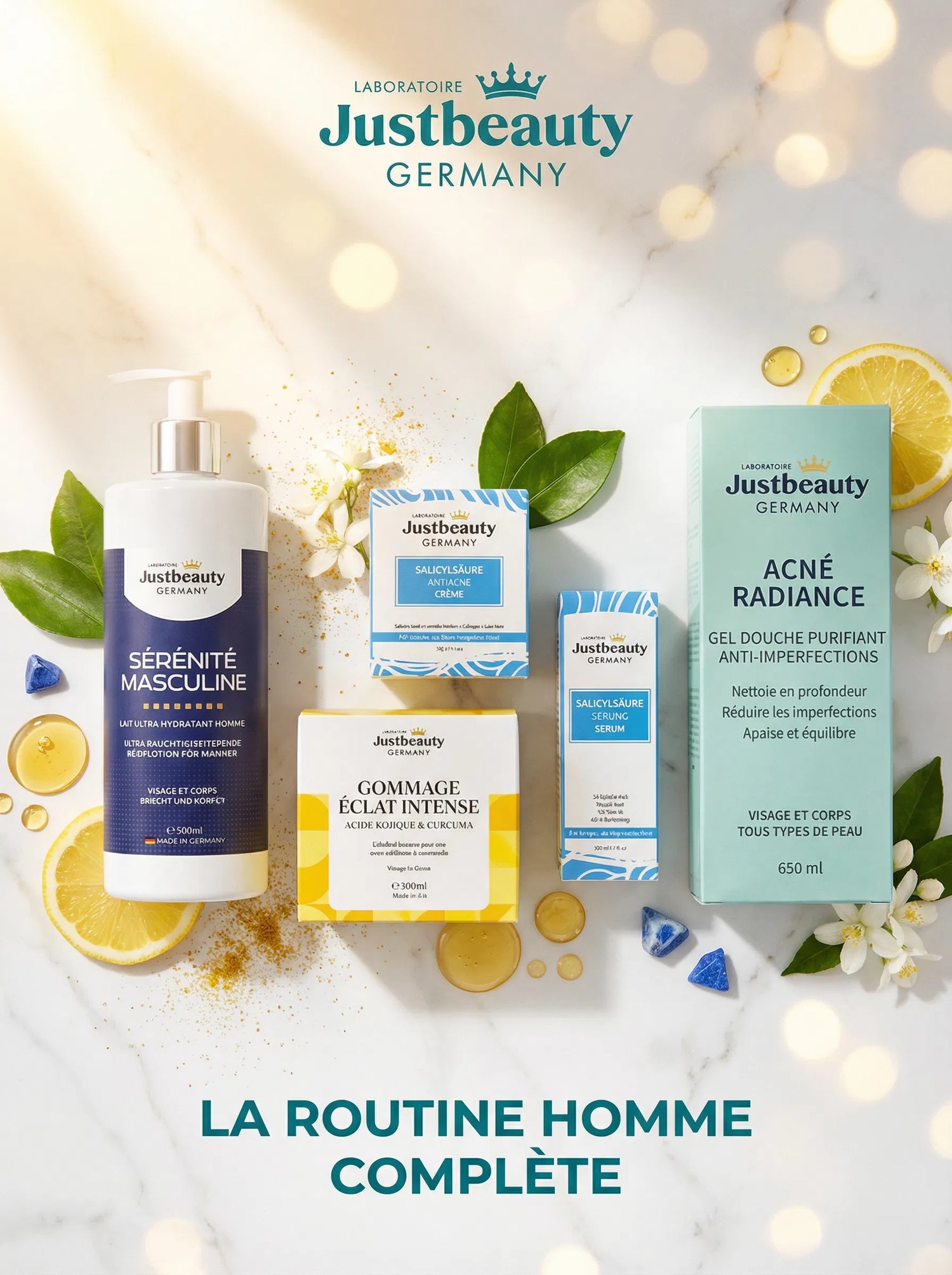 KIT HAUTE PERFORMANCE HOMME – PEAU SAINE, LISSE & HYDRATÉE 5PCS