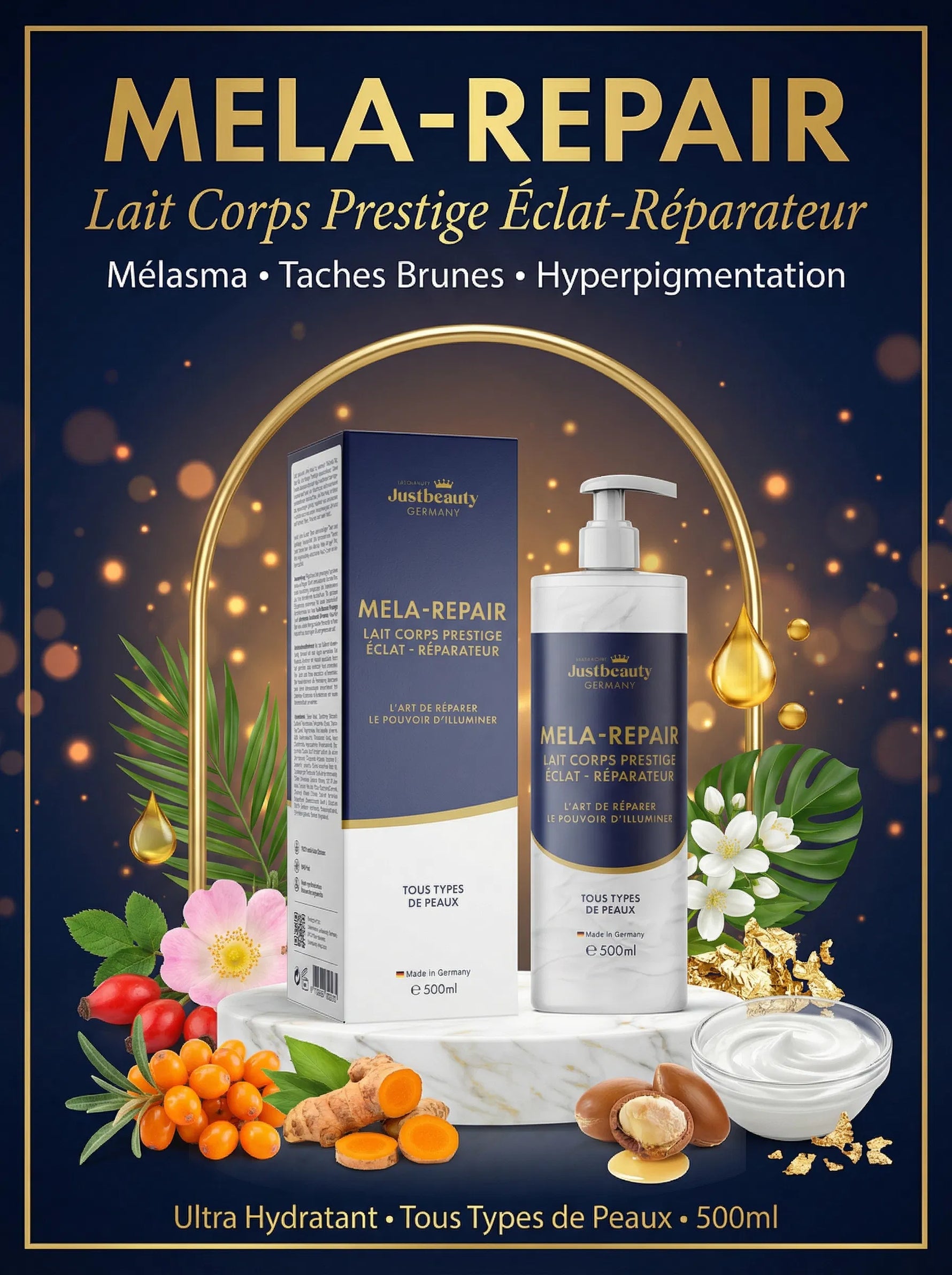 LAIT CORPS PRESTIGE MELA REPAIR — RÉPARATION • UNIFORMITÉ • ÉCLAT  500ML